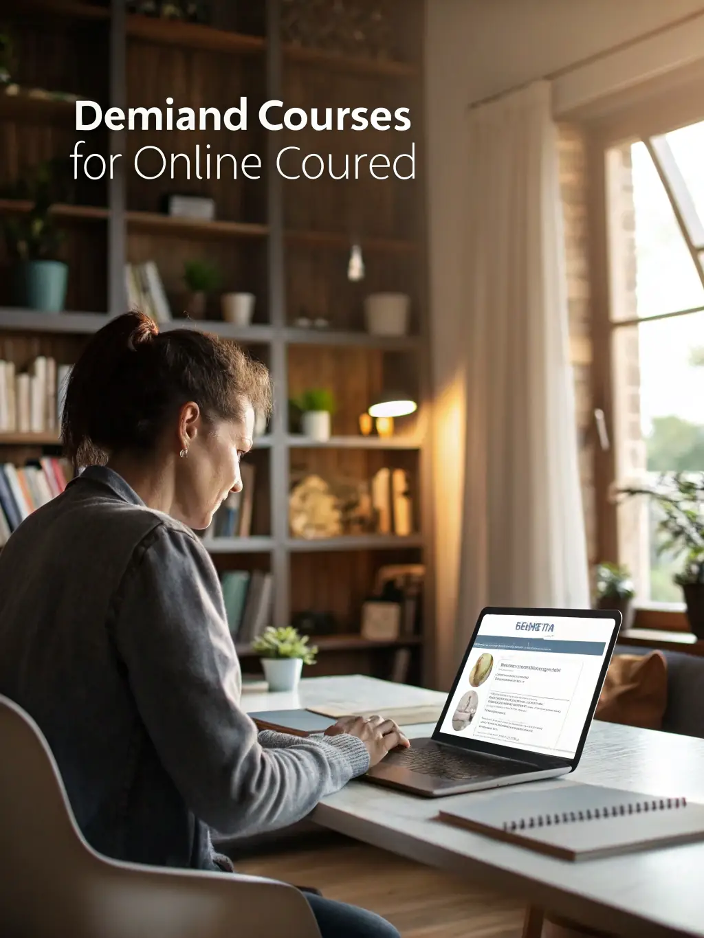 Image of a person learning from home on a computer, showing the flexibility of online learning, suitable for a professional training website.